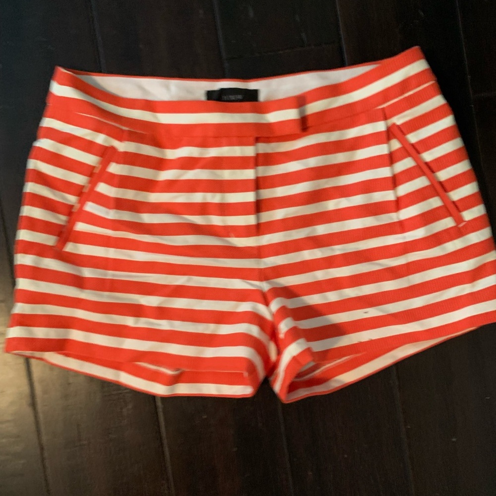 JCREW orange striped summer shorts